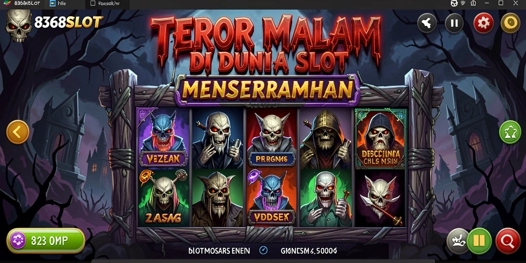 Tampilan gameplay menegangkan di 8368SLOT dengan suasana Horror yang mencekam.