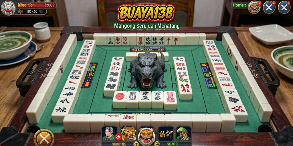 Tampilan menarik dari gameplay Mahjong yang seru di BUAYA138.