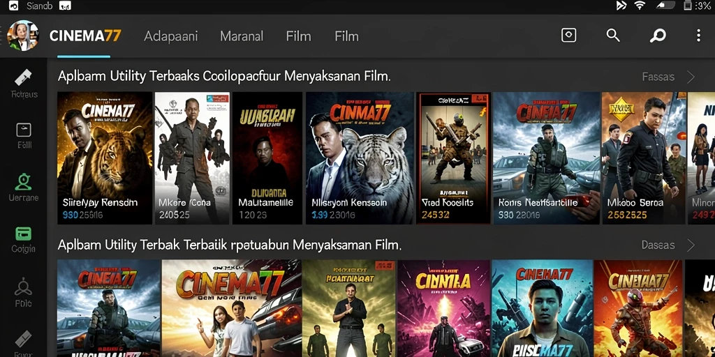 Tampilan utama CINEMA77 dengan koleksi film terbaru.