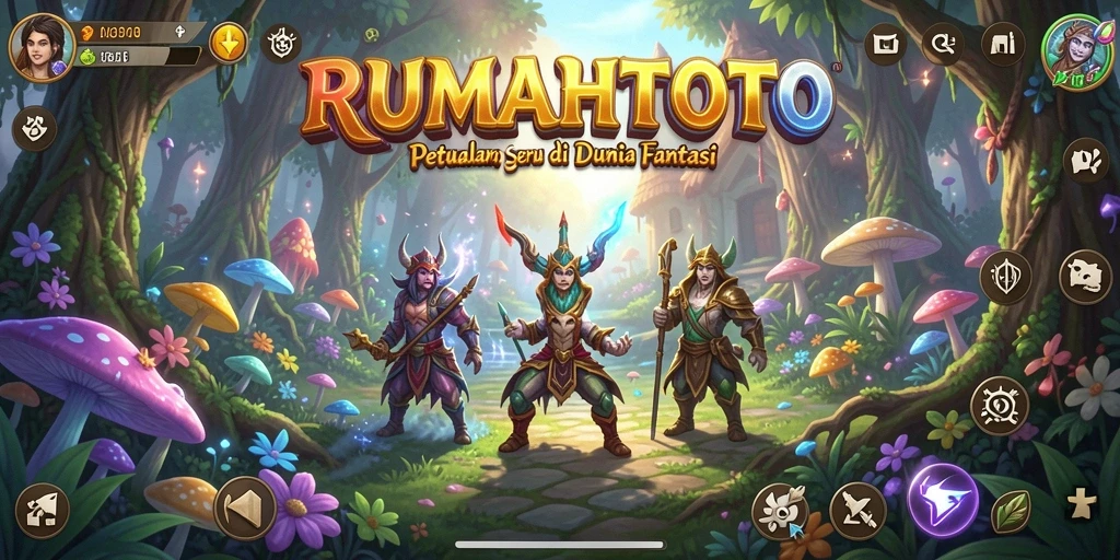 Screenshot utama RUMAHTOTO menunjukkan gameplay penuh aksi dan petualangan.