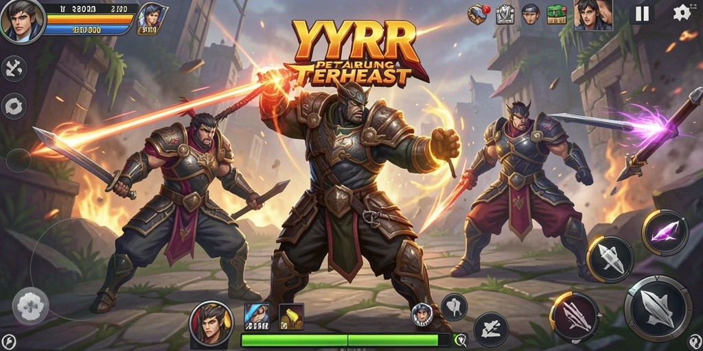 Tampilan aksi seru dalam YYRR dengan pertarungan epik.